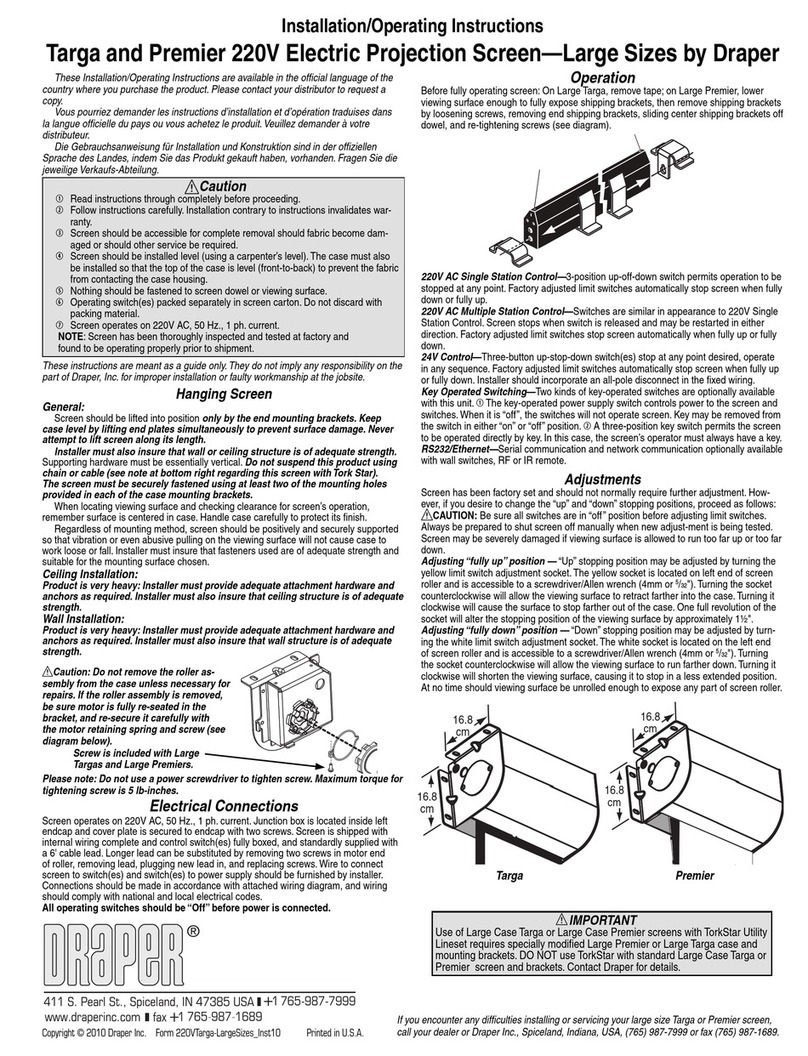 Draper Large Targa User manual
