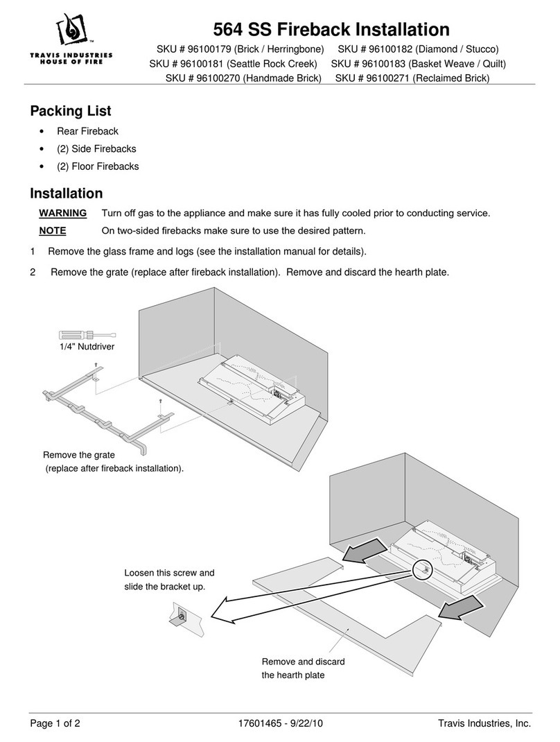 Travis Industries GreenSmart Fireplace 564 SS User manual