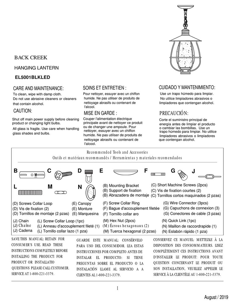 Signature Hardware BACK CREEK EL5001BLKLED quick start guide Signature Hardware BACK CREEK EL5001BLKLED quick start guide