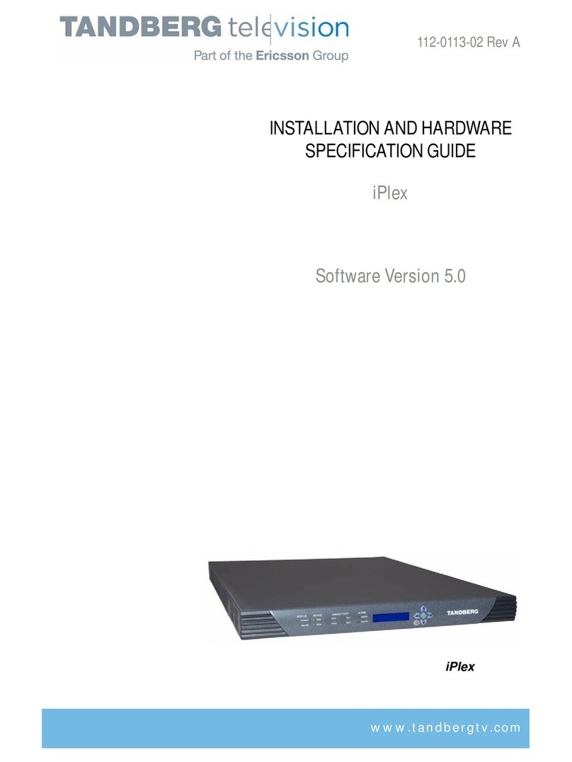 Ericsson TANDBERG Television iPlex N20001 installation guide