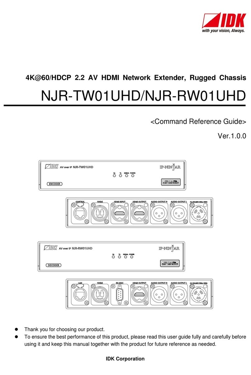 IDK NJR-TW01UHD Command reference guide