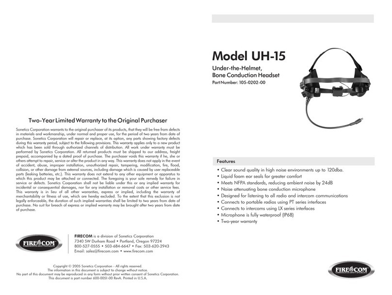 Firecom UH-15 User manual