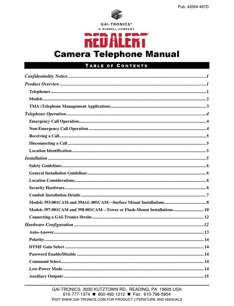 Hubbell GAI-TRONICS RED ALERT 393-001CAM User manual