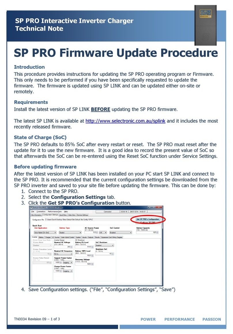 Selectronic SP PRO Series Instruction Manual Selectronic SP PRO Series Instruction Manual