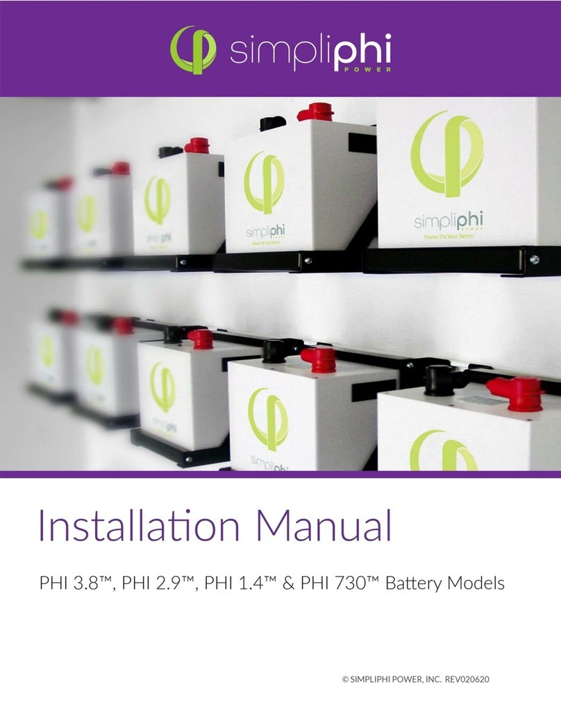 SimpliPhi PHI 3.8 Series installation manual