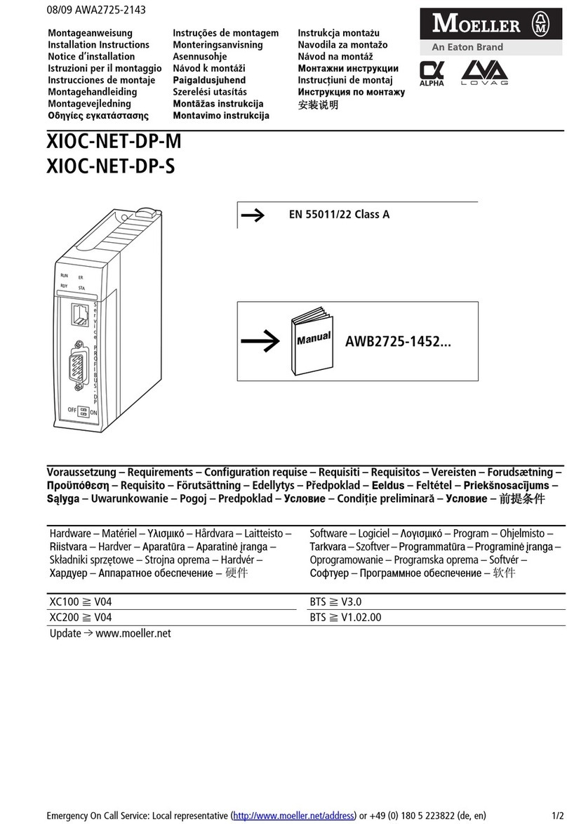 Moeller XIOC-NET-DP-S installation instructions