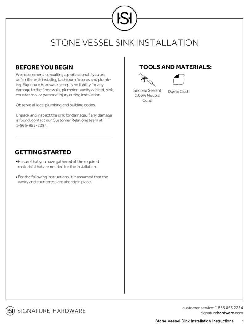Signature Hardware Stone Vessel Sink Installation instructions & user guide