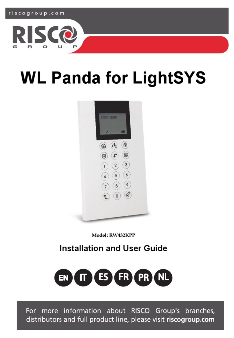 Risco RW432KPP Installation and user guide