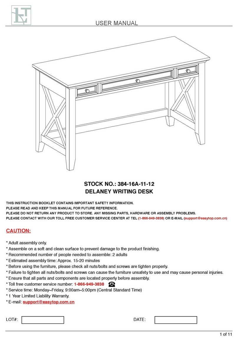 Easy Top DELANEY WRITING DESK user manual