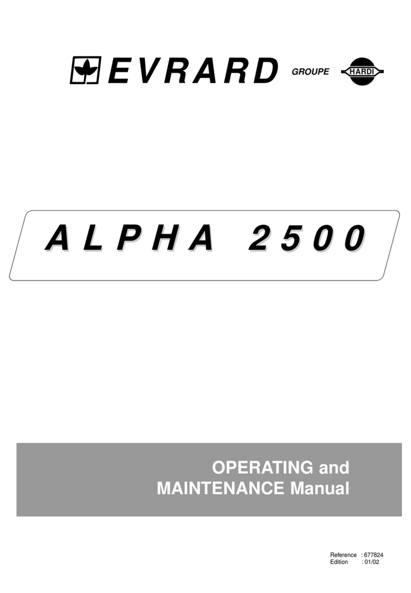 Hardi EVRARD ALPHA 2500 Operating and maintenance manual