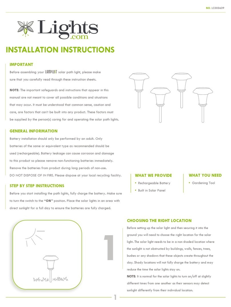 Lights LC003639 Installation instructions & owner's manual