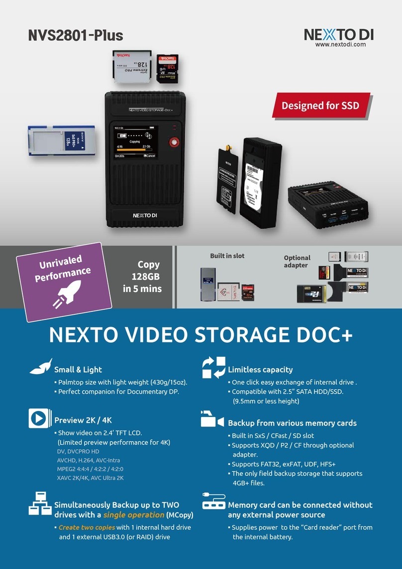Nexto Di NEXTO VIDEO STORAGE DOC+ NVS2801-Plus User manual Nexto Di NEXTO VIDEO STORAGE DOC+ NVS2801-Plus User manual