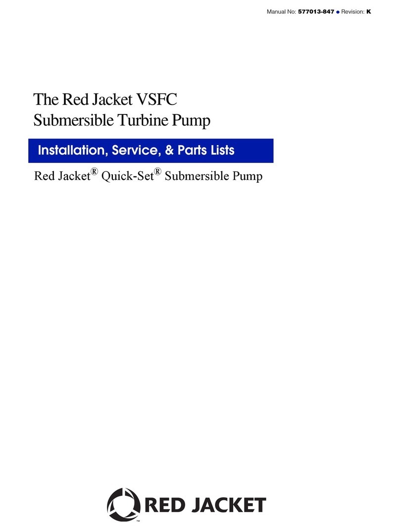 Red Jacket Quick-Set VSFC Submersible Turbine Pump Installation, Service, & Parts Lists