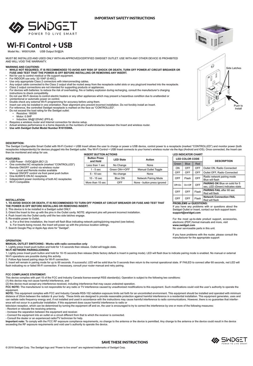 Swidget WI001UWA User manual
