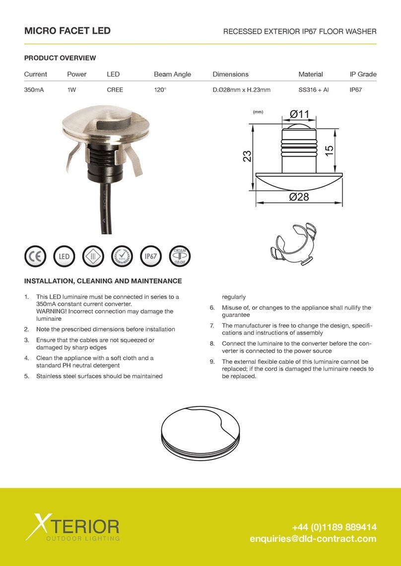 Xterior MICRO FACET LED INSTALLATION, CLEANING AND MAINTENANCE