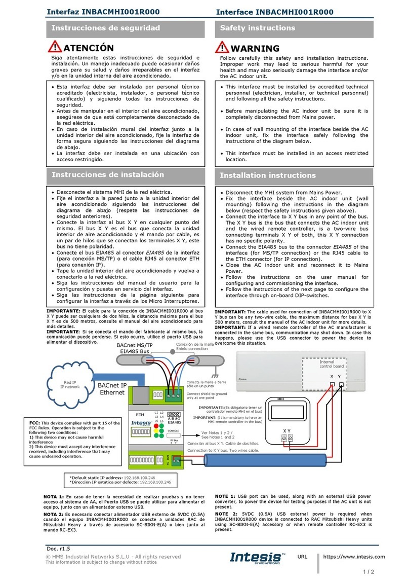 HMS Networks Intesis INBACMHI001R000 quick start guide