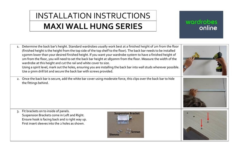 Wardrobes Online Maxi Wall Hung Series installation instructions Wardrobes Online Maxi Wall Hung Series installation instructions