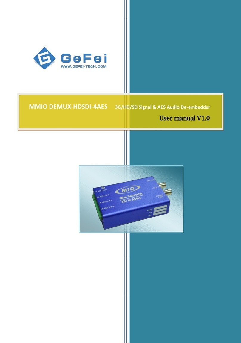 Gefei MMIO DEMUX-HDSDI-4AES user manual