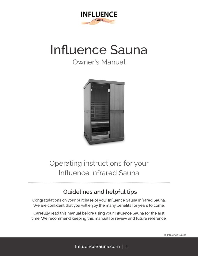 Influence Sauna Influence Series owner's manual