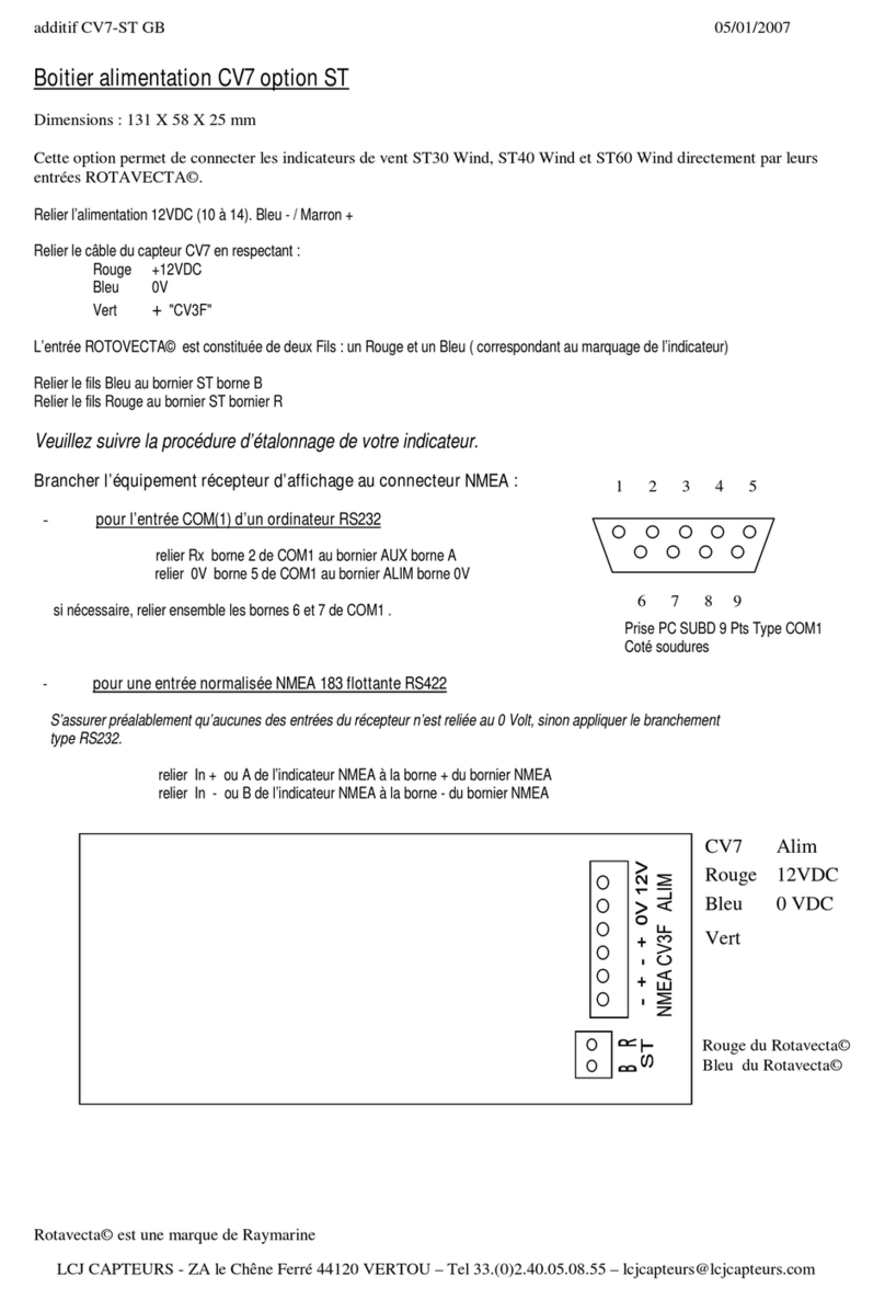 LCJ CAPTEURS CV7-ST Instruction Manual