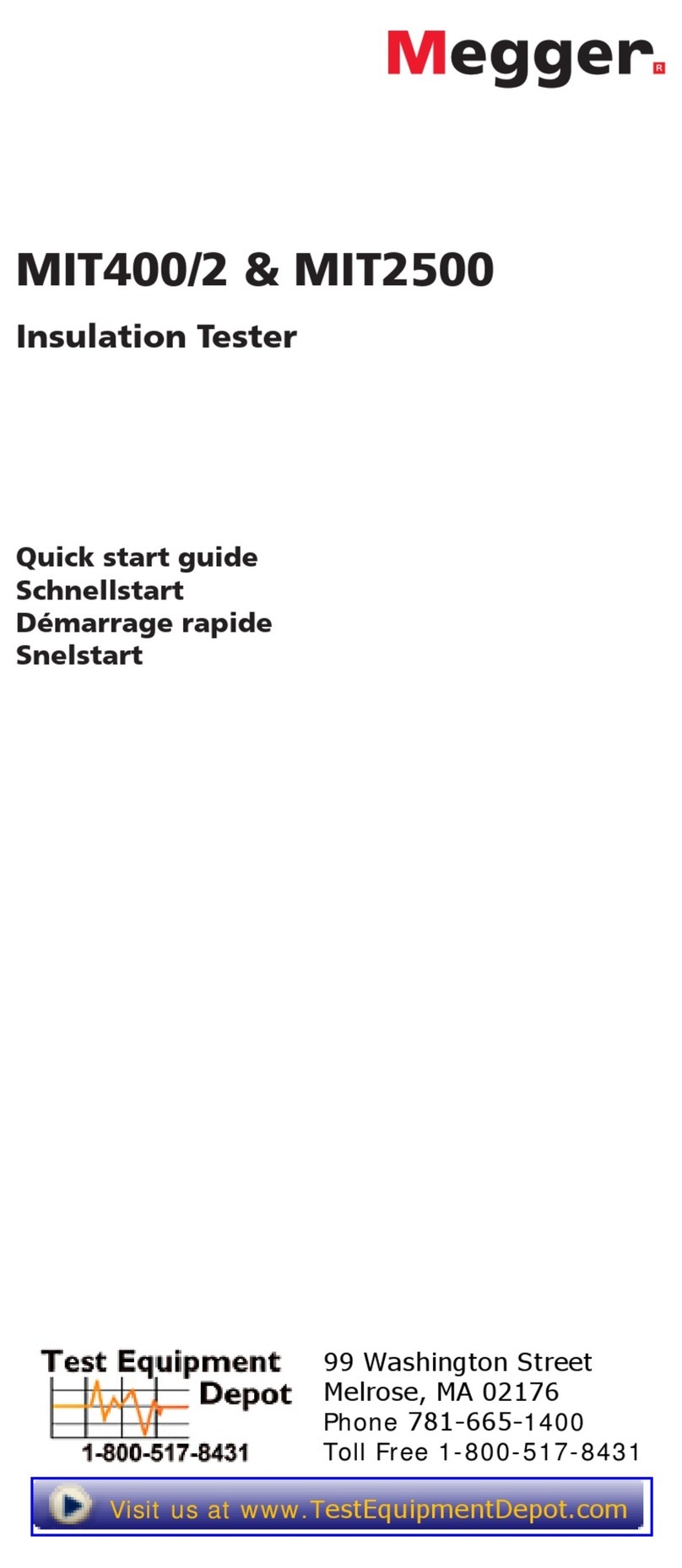 Megger MIT400/2 Series quick start guide