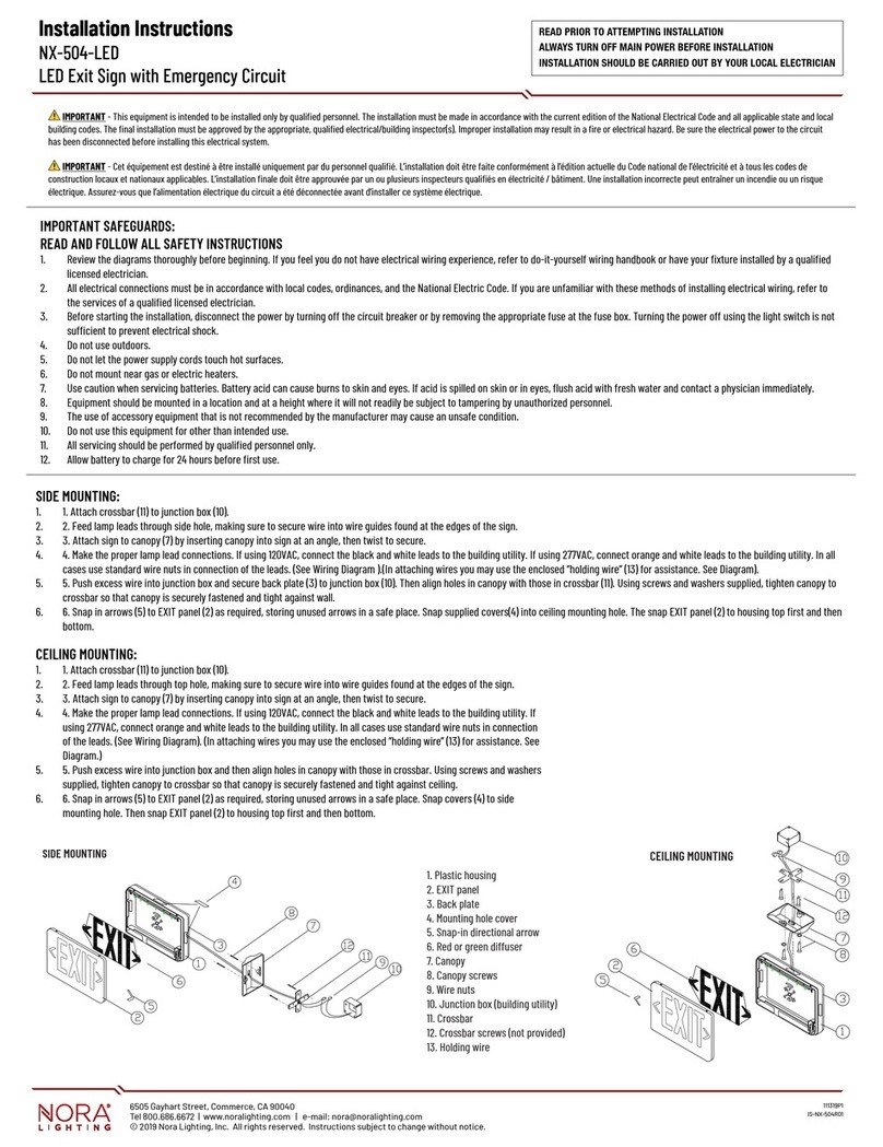 Nora Lighting NX-504-LED installation instructions