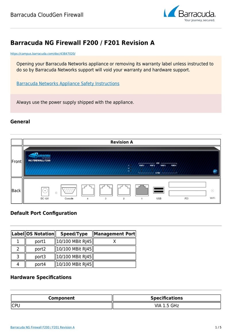 Barracuda Networks NG Firewall F200 / F201 manual