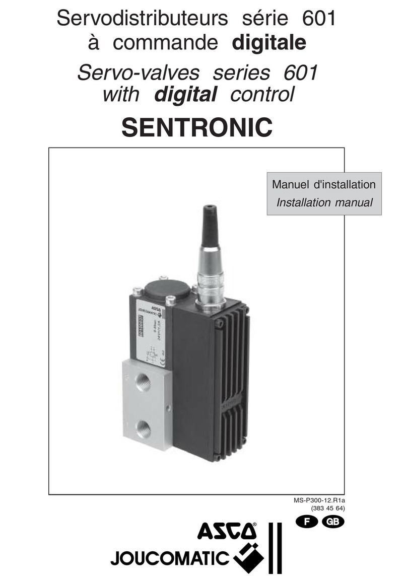 Asco JOUCOMATIC SENTRONIC 601 Series installation manual