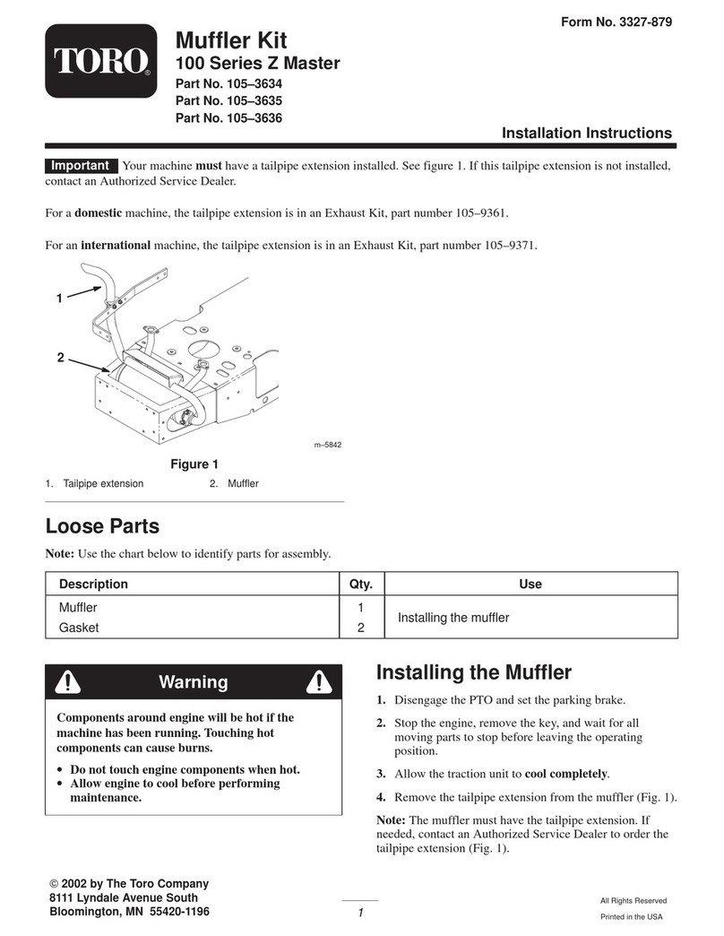 Toro 100 Series Z Master installation instructions