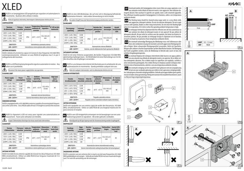 FAAC XLED quick start guide