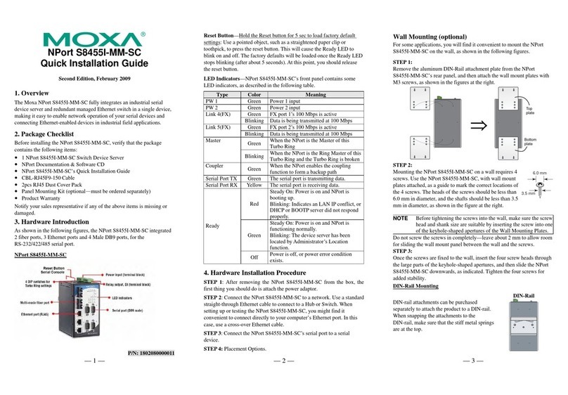 Moxa Technologies NPort S8455I-MM-SC Quick installation guide