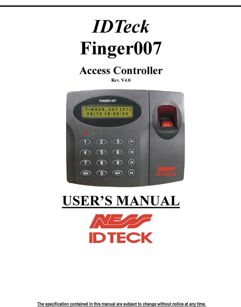 NESS ID TECK Finger007 user manual