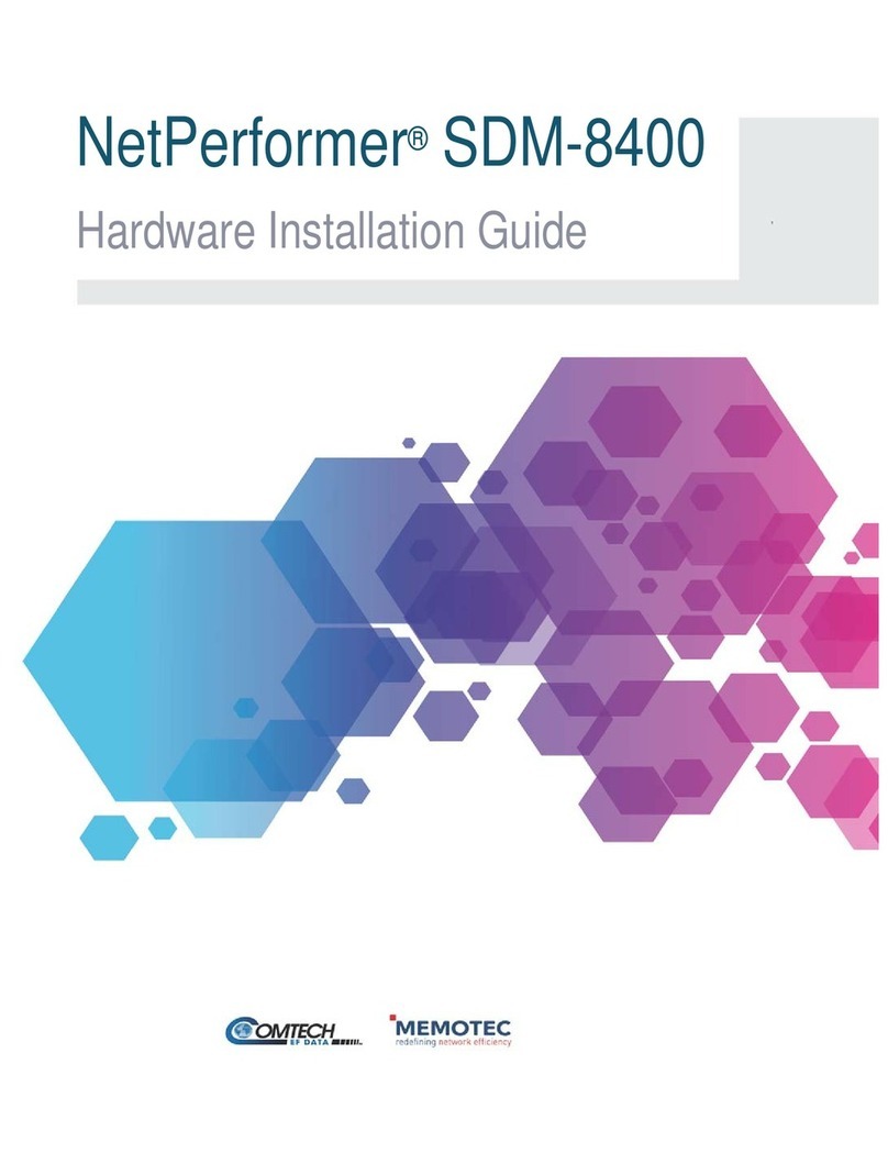 Comtech EF Data Memotec NetPerformer SDM-8400 Hardware installation guide
