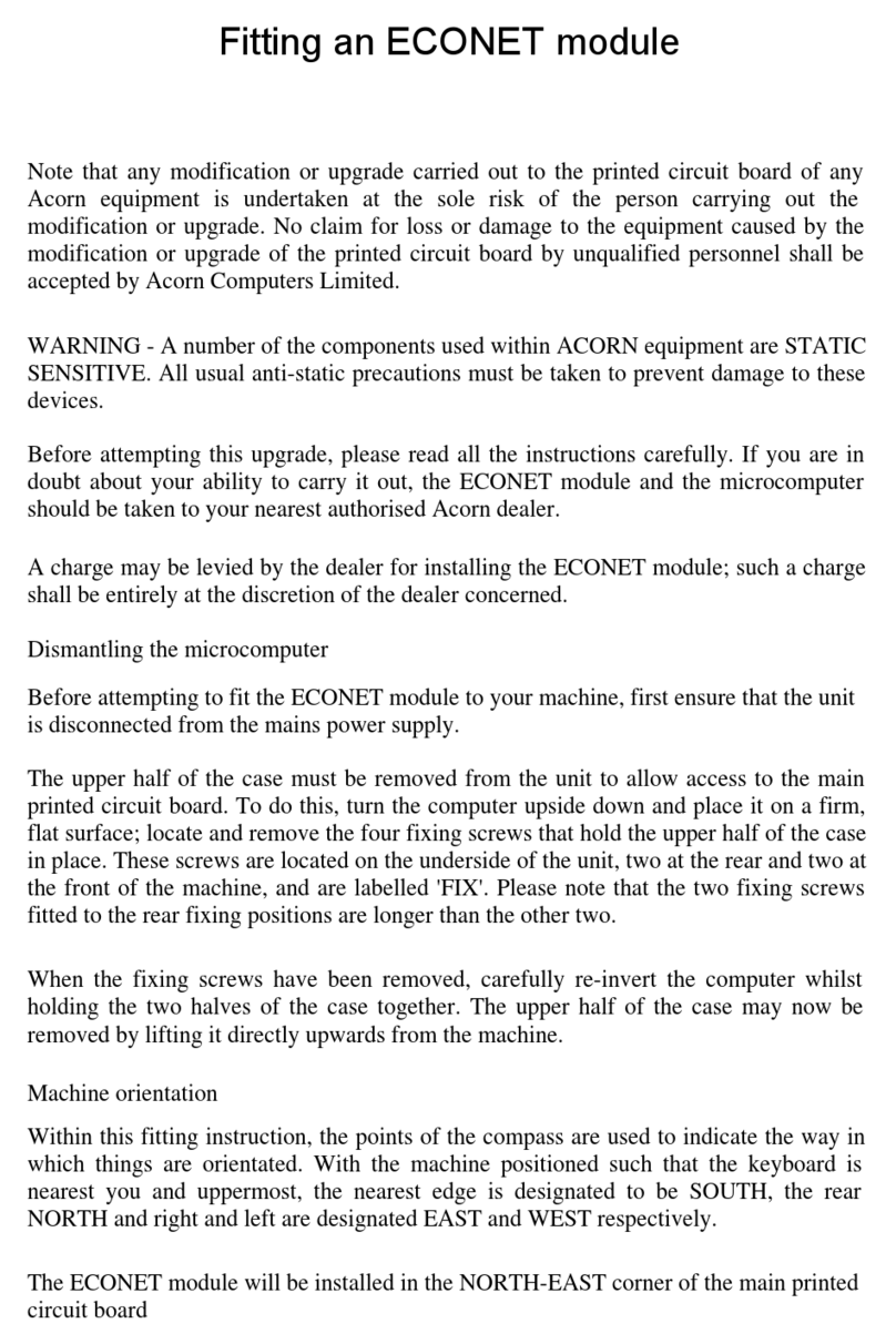 Acorn ECONET User manual