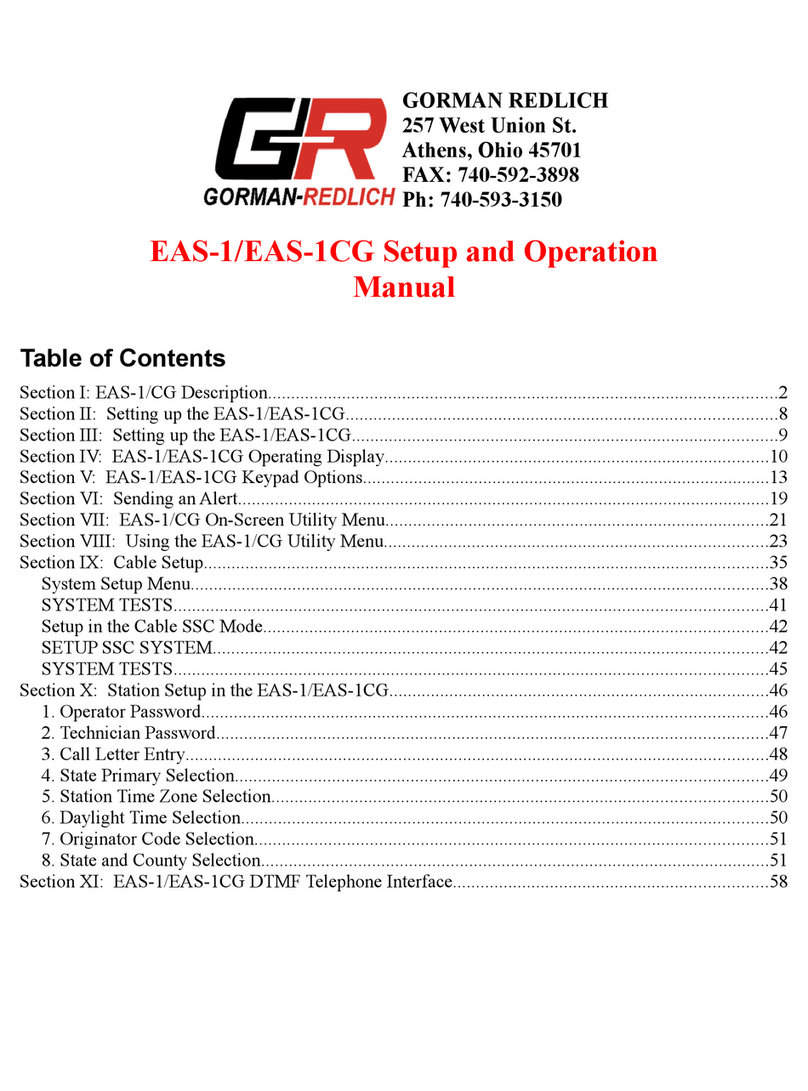 Gorman-Redlich EAS-1 Setup and operation manual