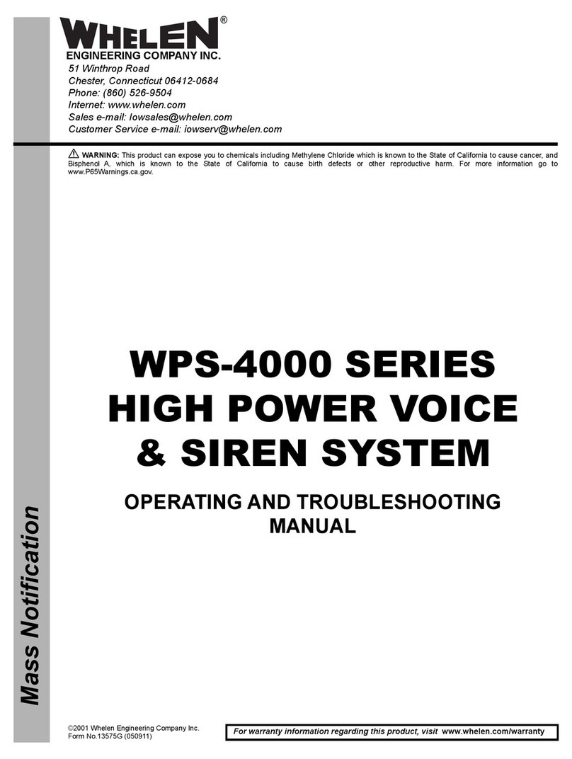 Whelen Engineering Company WPS-4000 Series Operating and troubleshooting guide Whelen Engineering Company WPS-4000 Series Operating and troubleshooting guide