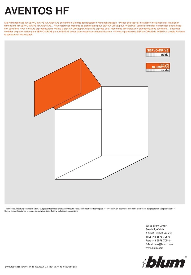BLUM AVENTOS HF installation instructions