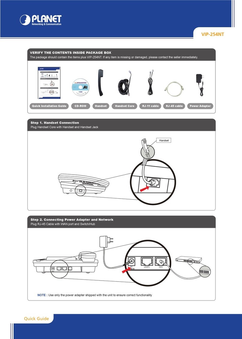 Planet Networking & Communication VIP-254NT User manual