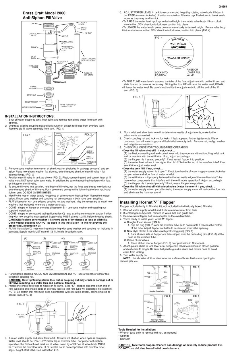 BrassCraft 2000 installation instructions