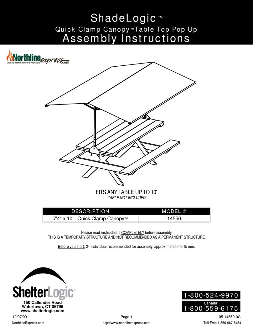 Northline Express ShelterLogic ShadeLogic Quick Clamp Canopy User manual