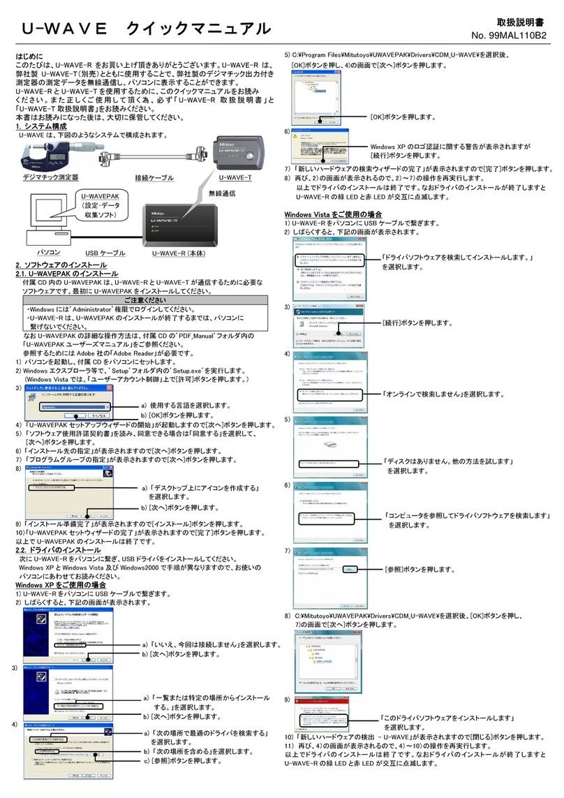 Mitutoyo U-WAVE Series Quick manual