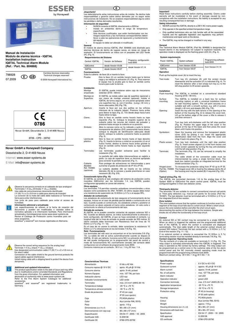 Honeywell Esser IQ8TAL User manual