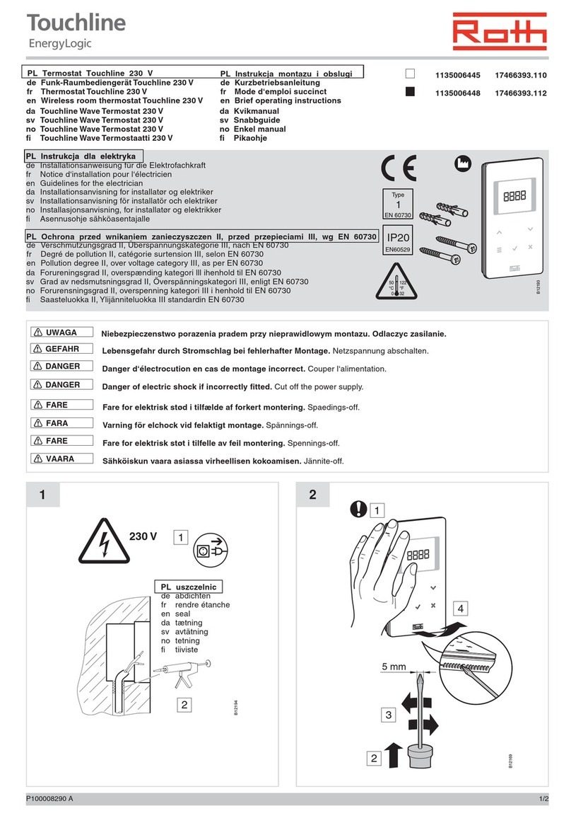 Roth EnergyLogic Touchline Guidelines for the electrician
