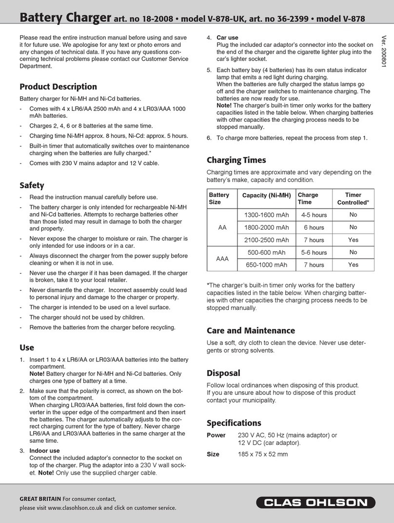 Clas Ohlson V-878-UK quick start guide