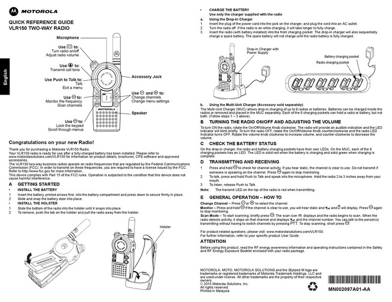 Motorola VLR 150 User manual