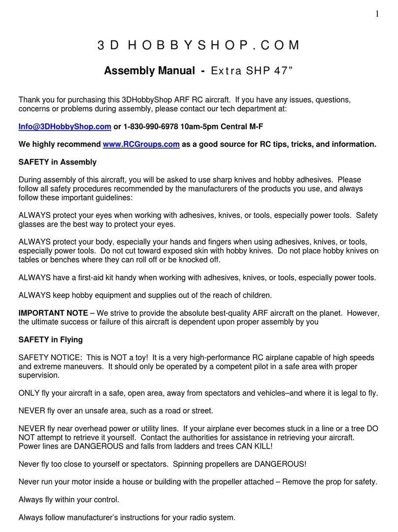 3D Hobby Shop Extra SHP 47" Assembly manual