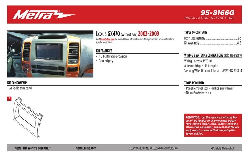 Metra Electronics 95-8166G User manual Metra Electronics 95-8166G User manual