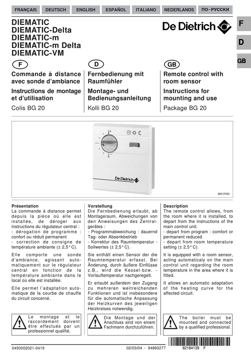 DeDietrich DIEMATIC Instructions for mounting and use