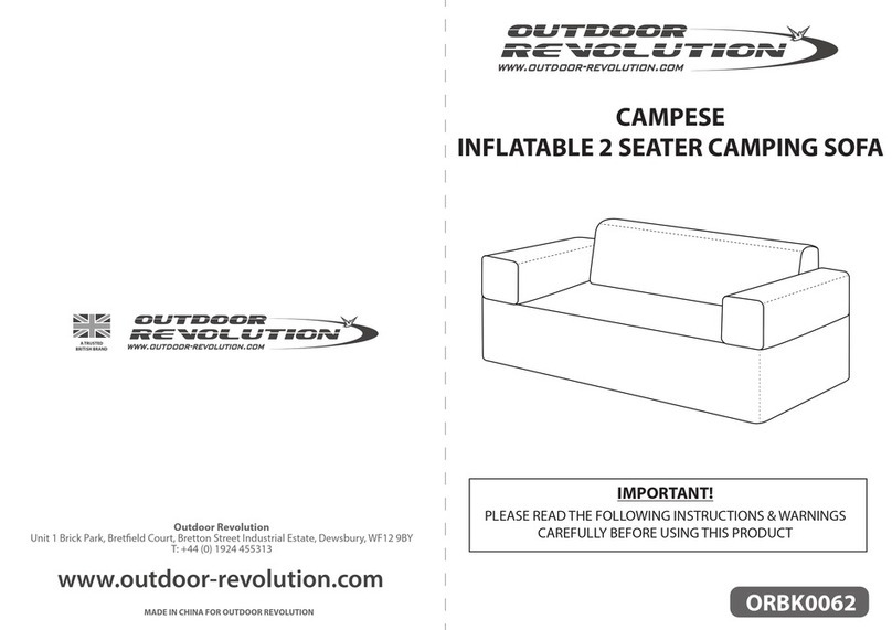 Outdoor Revolution CAMPESE ORBK0062 Instructions & warnings