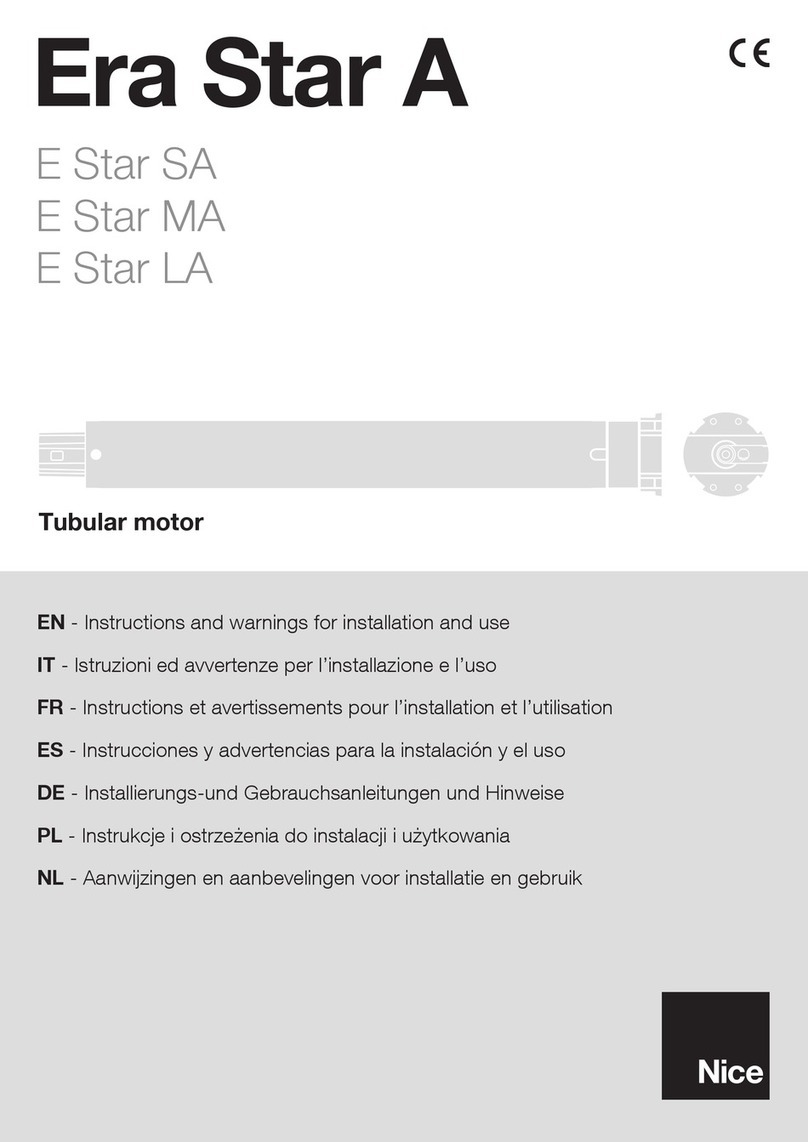 Nice Era Star A Series Instructions and warnings for installation and use